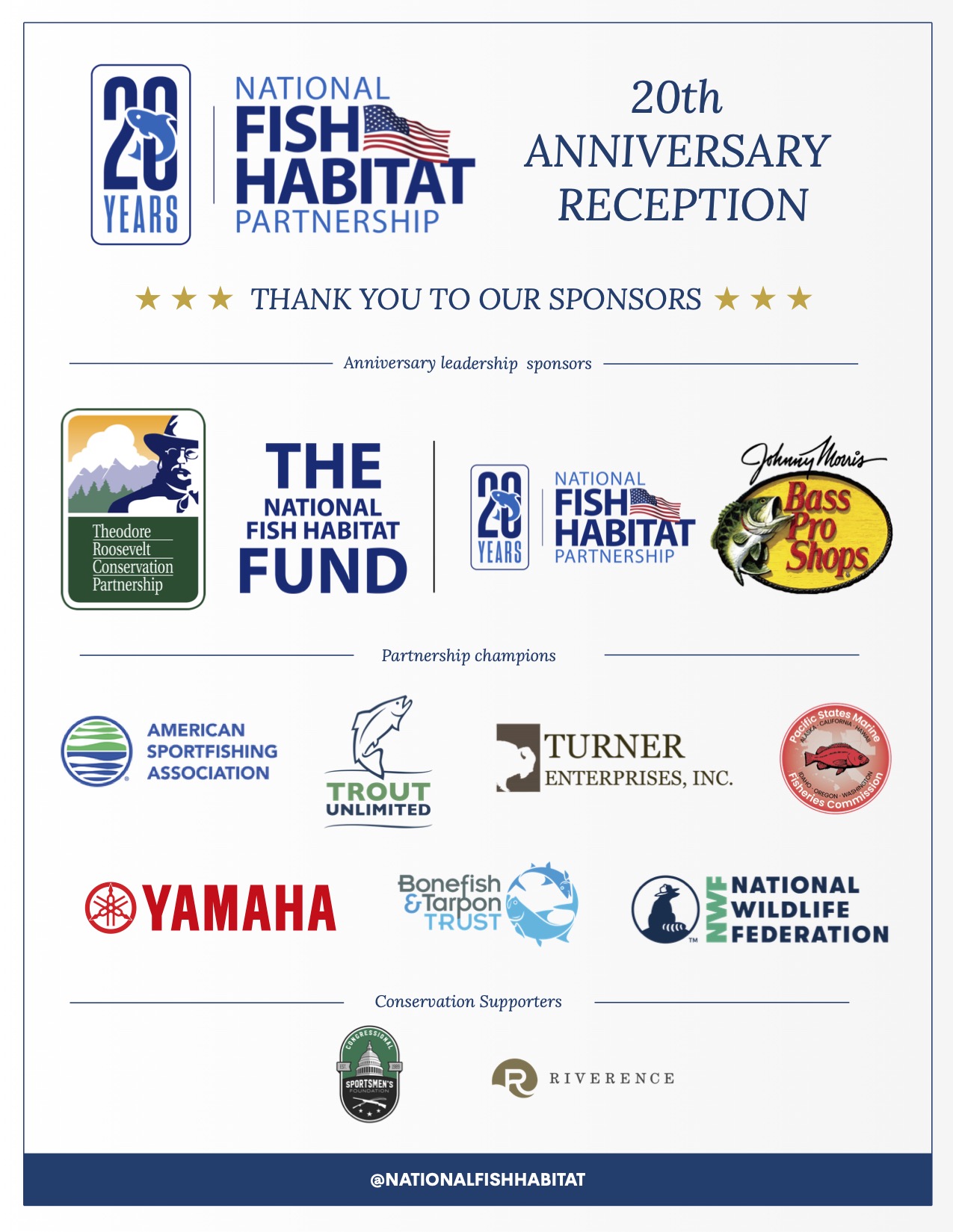 NFHP 20th Anniversary Celebration in Washington, D.C. final july 28th reception sponsor poster